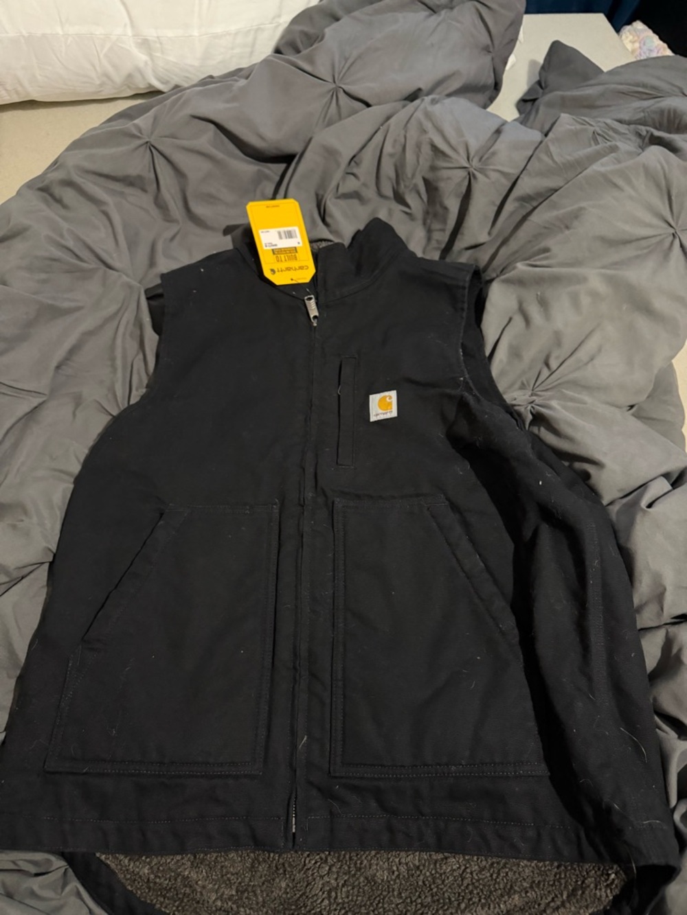 Carhartt Black Vest with Yellow Branded Tag